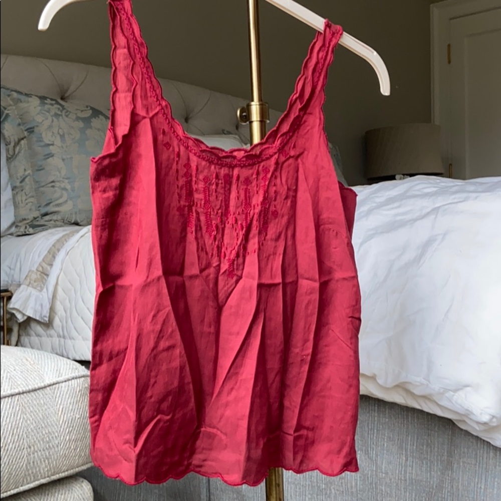 Jack Wills red tank with embroidery